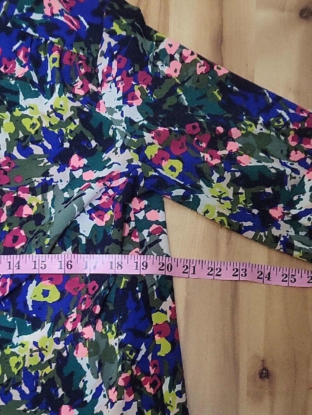 J.Crew Floral Abstract Botanical Tunic Blouse Green Blue Long Sleeve Small - Picture 8 of 10